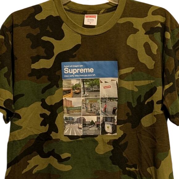 SUPREME Verify T-shirt in Woodland Camo Green Men's Medium - Picture 2 of 6